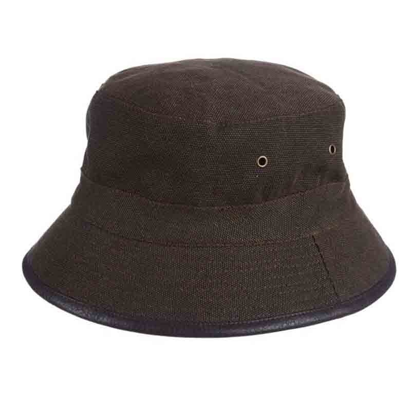Fleecy Canvas Bucket Hat for Men – Dorfman Hats Brown Medium (57 cm)