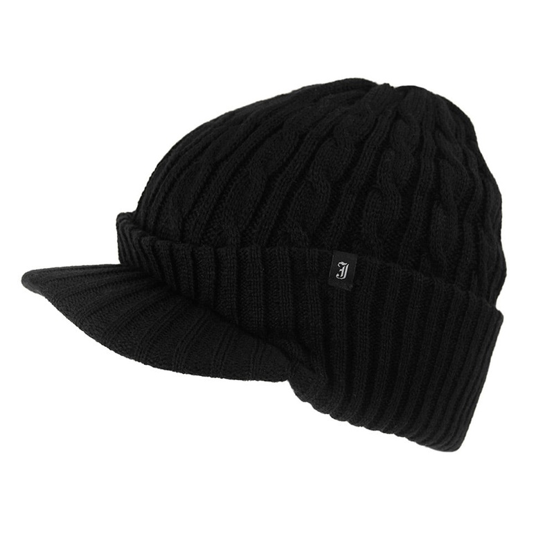 Jaxon & James Cable Knit Peaked Beanie – Black – Wholesale Pack Prepack