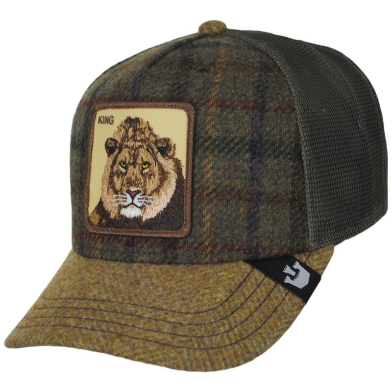 King British Plaid Mesh Trucker Snapback Baseball Cap KHAKI ADJUSTABLE