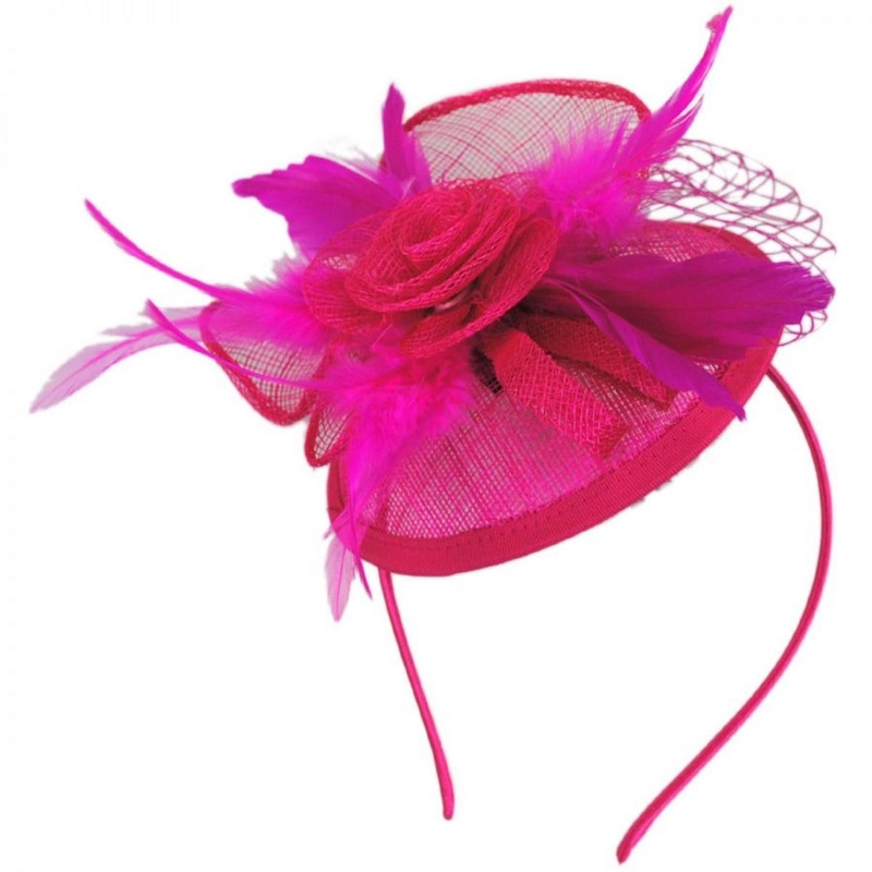 Mavis Fascinator Hat FUCHSIA ONE SIZE FITS MOST