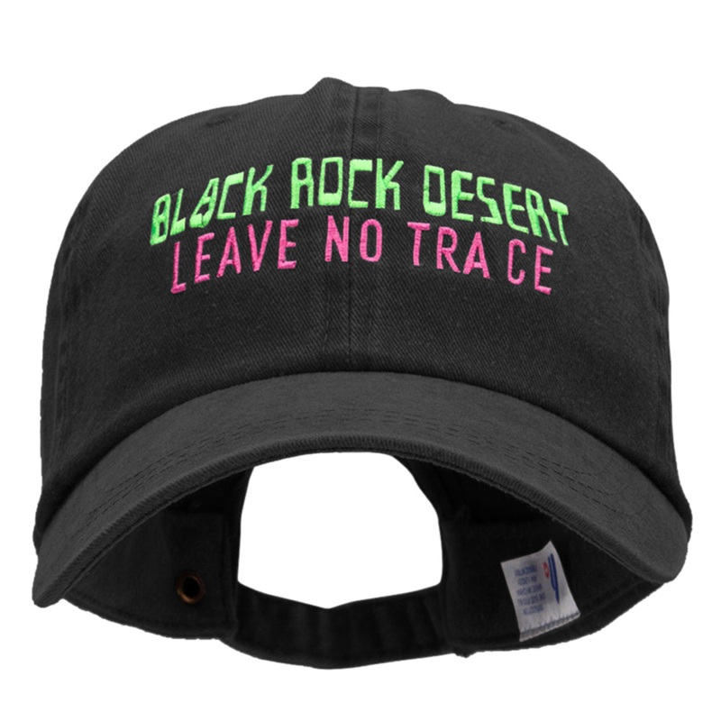 No Trace Phrase Embroidered Unstructured Cotton Washed Cap Black One Size