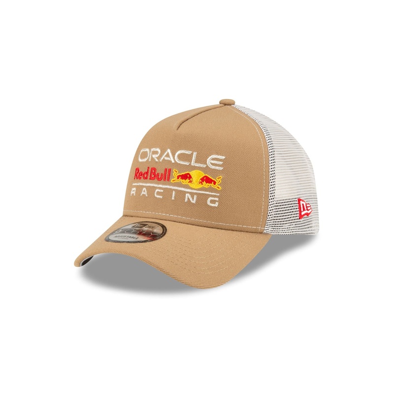 Oracle Red Bull Racing Essential Khaki 9FORTY A-Frame Trucker Hat One Size
