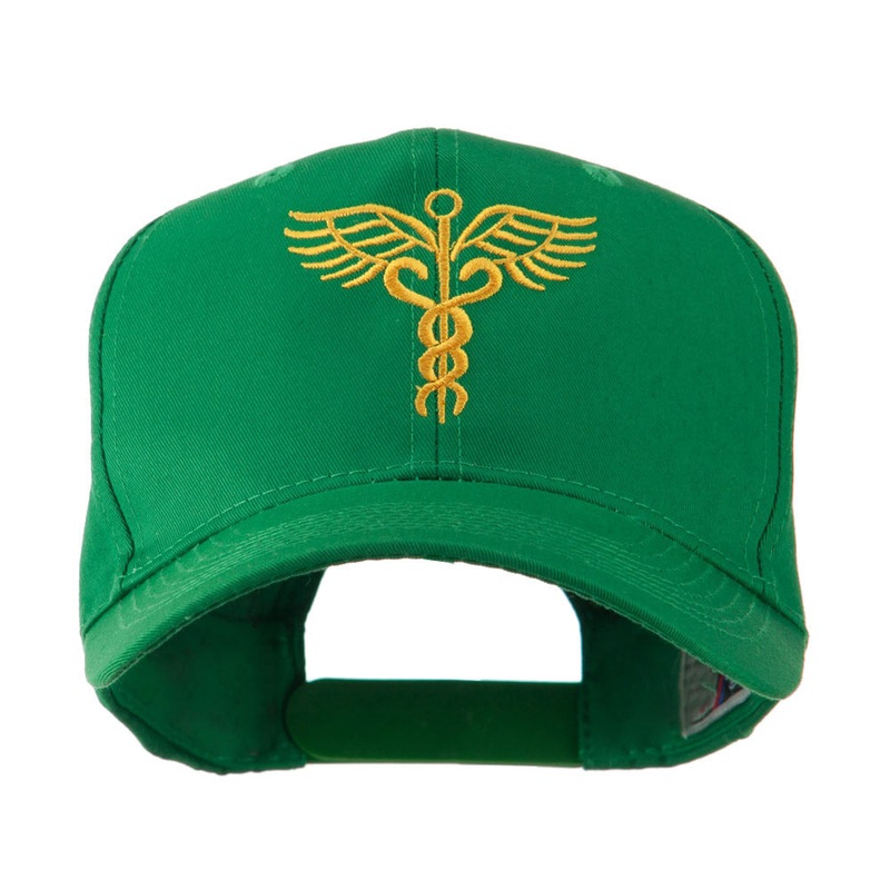Original Medical Caduceus Outline Embroidered Cap Kelly One Size