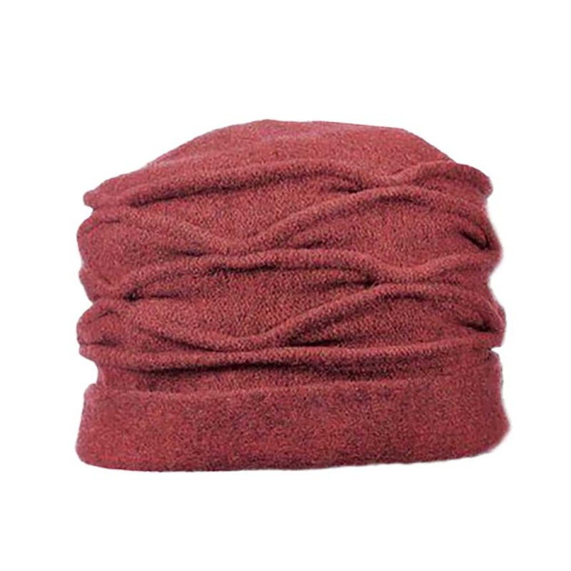 Soft Wool Pulled Turban Beanie – Scala Hats Burgundy M/L (57-59 cm)