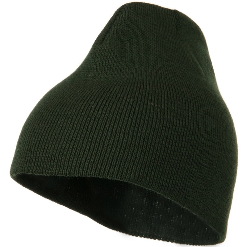 8 Inch Knitted Short Beanie Dk Grey One Size
