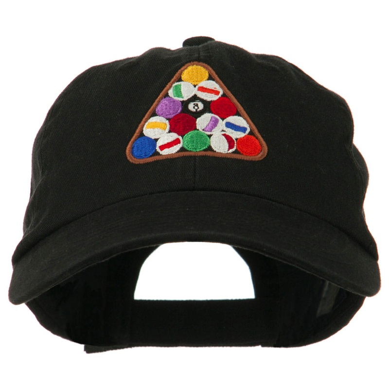 Balls Pool Rack Embroidered Low Profile Washed Cap Black One Size