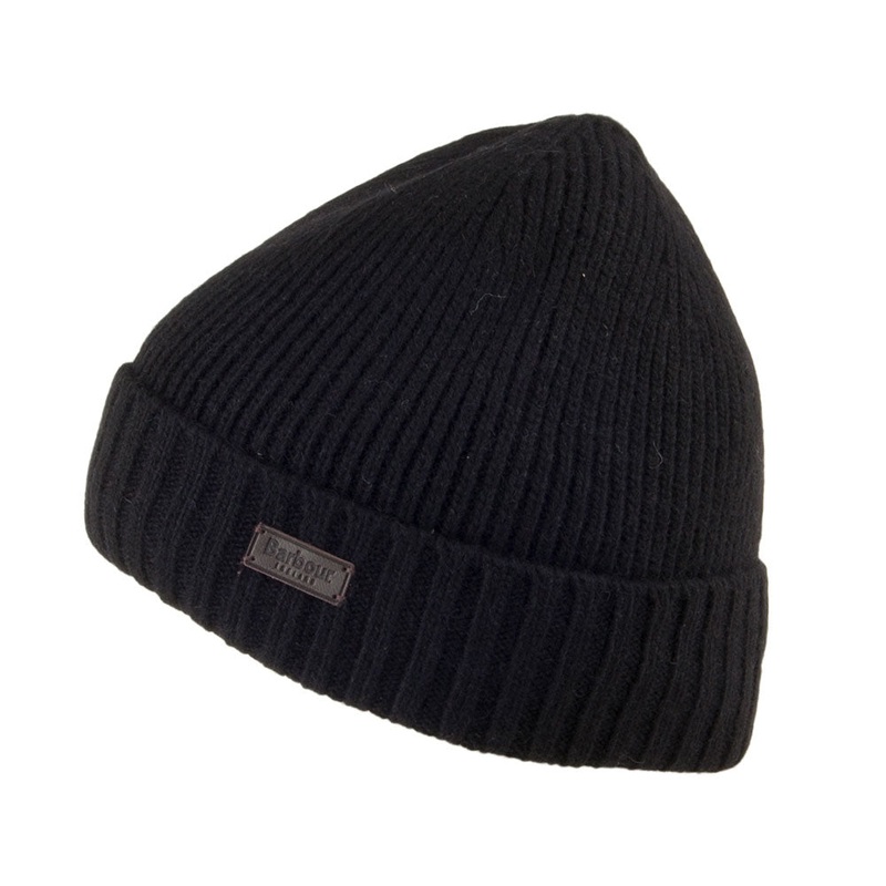 Barbour Hats Carlton Wool Blend Beanie Hat – Black 1-Size