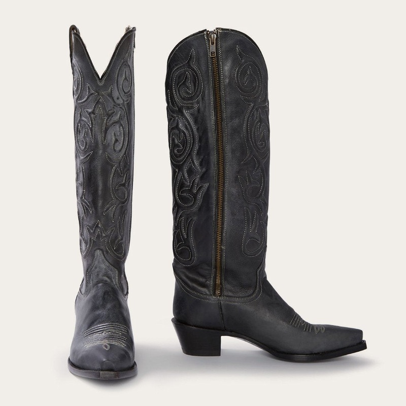 Blair Corded Side Zip Cowboy Boot Black 5