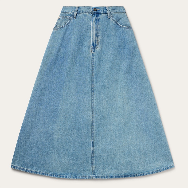 Light Wash Denim Skirt Blue 0