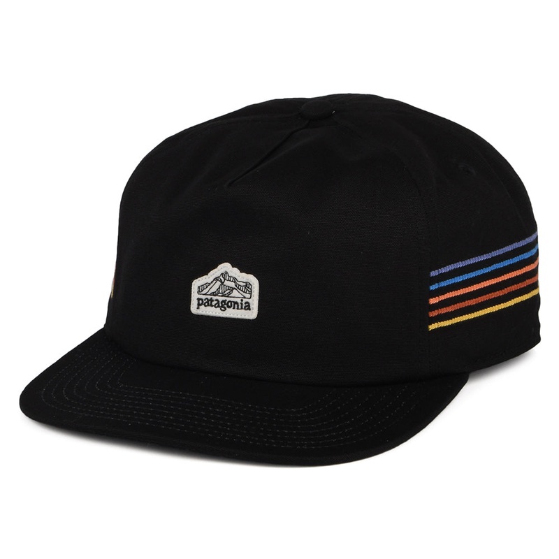 Patagonia Hats Line Logo Ridge Stripe Funfarer Snapback Cap – Black Adjustable