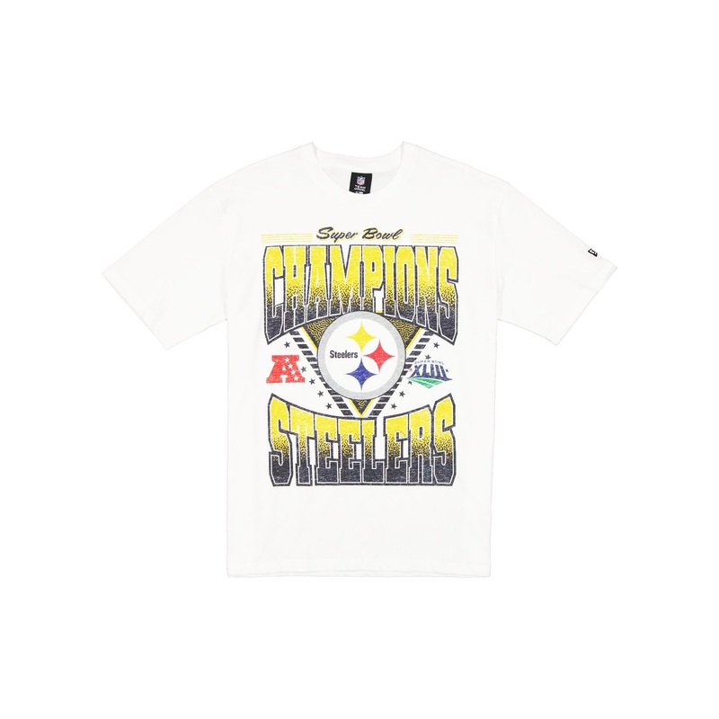 Pittsburgh Steelers Sport Classics Washed Optic White T-Shirt S