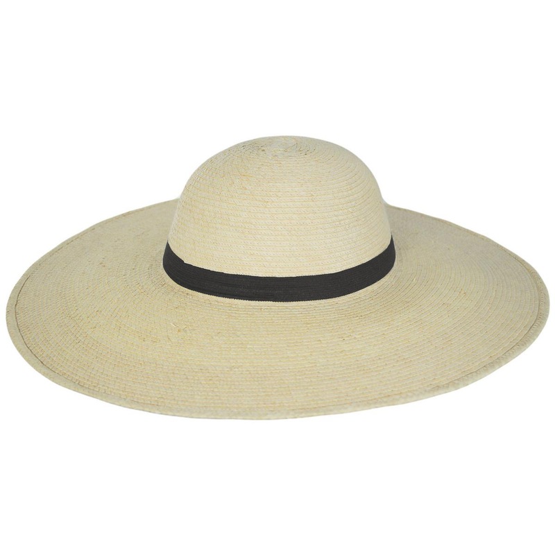 Swinger 5-inch Wide Brim Guatemalan Palm Leaf Straw Hat NATURAL 6 7/8
