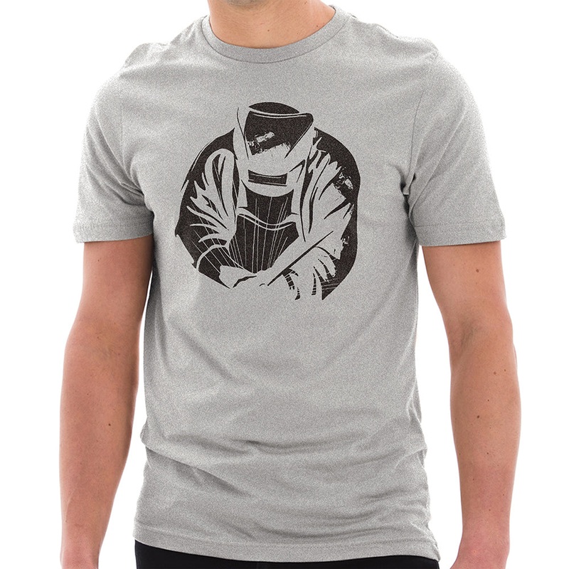The Welder Graphic Design Deluxe Jersey T-Shirt Heather Grey XS