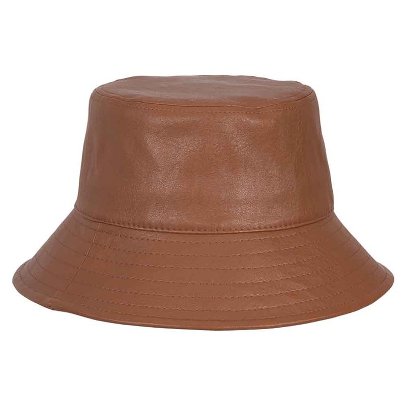 Vegan Leather Bucket Hat with Zipper – Scala Hats Rust OS