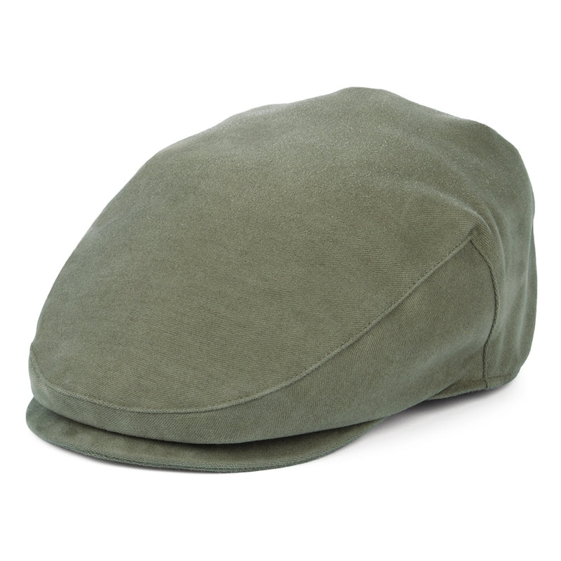 Failsworth Hats Moleskin Waterproof Flat Cap – Light Sage 55