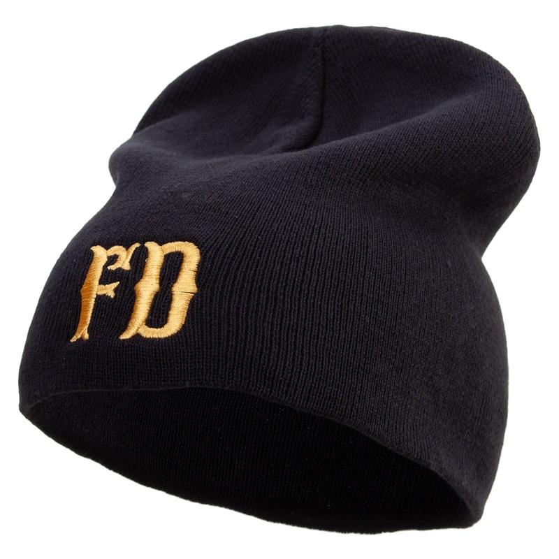 Fire Department Badge Big Size Superior Cotton Short Knit Beanie Black XL-3XL