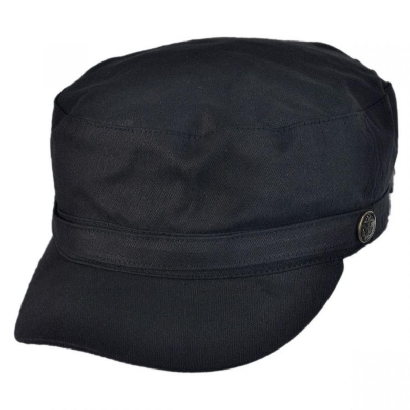 Herringbone Cotton Cadet Cap BLACK S
