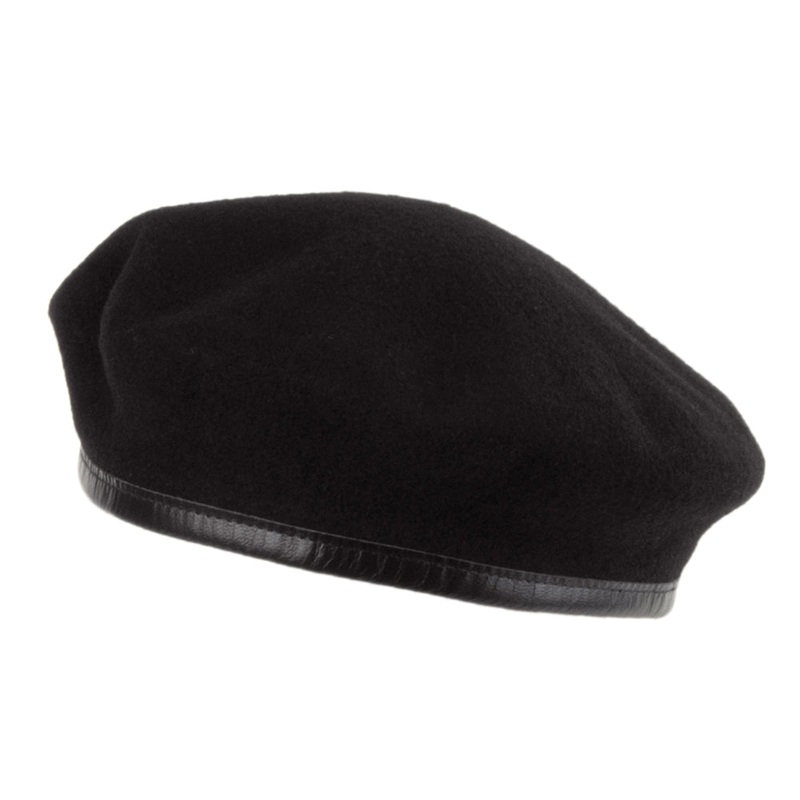 Hritage par Laulhre Hats Merino Wool French Military Beret – Black 55