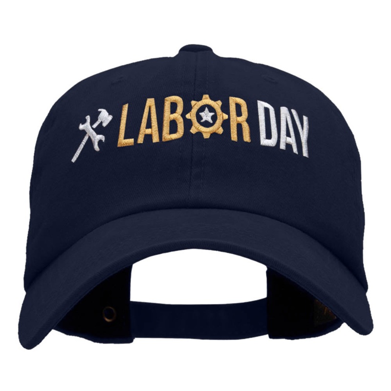 It’s Labor Day Embroidered Unstructured Pigment Dyed Cotton Cap Navy One Size