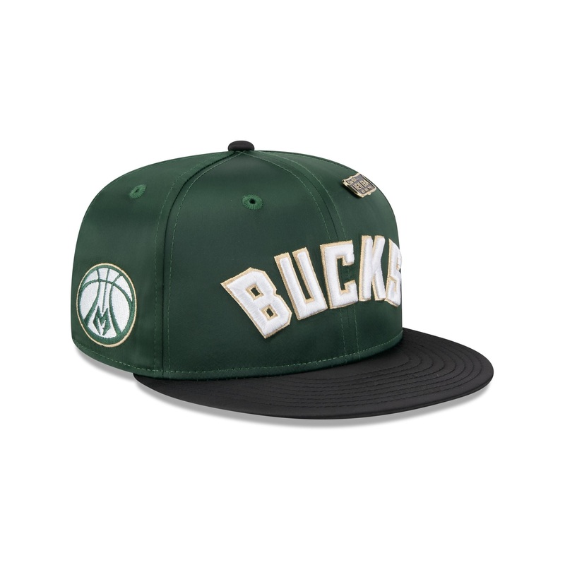 Milwaukee Bucks Spring Satin 59FIFTY Fitted Hat 7