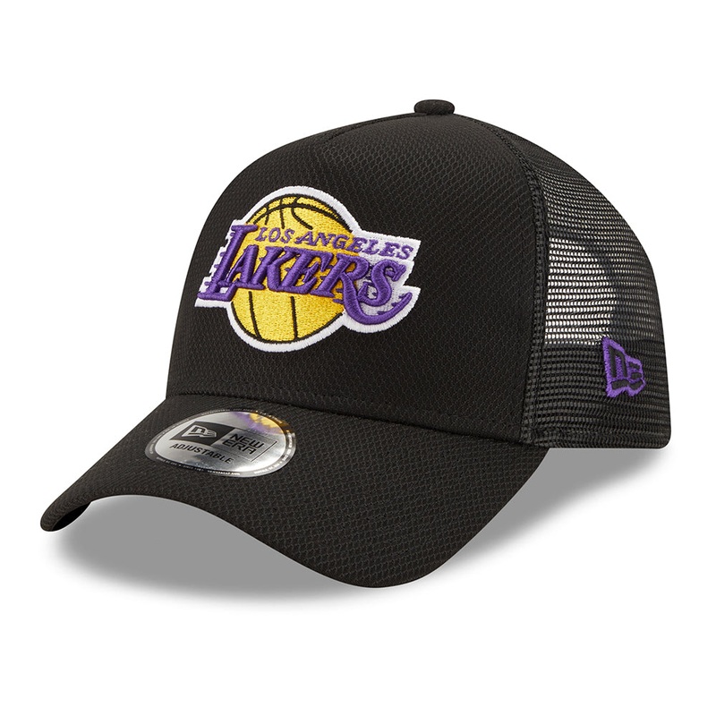 New Era 9FORTY L.A. Lakers A-Frame Trucker Cap – NBA Black Base – Black Adjustable