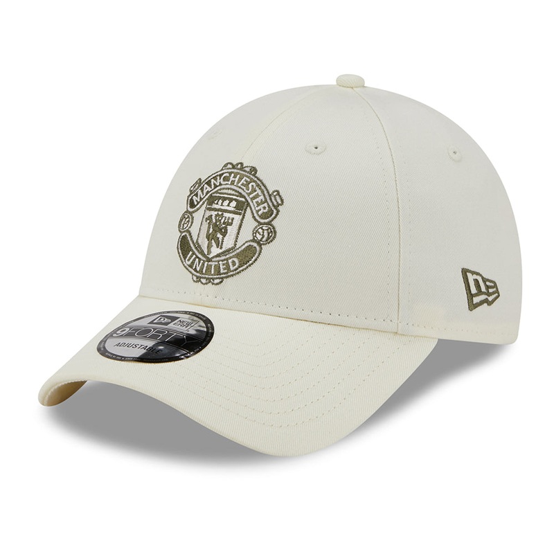 New Era 9FORTY Manchester United FC Baseball Cap – Seasonal – Off White-Olive Adjustable