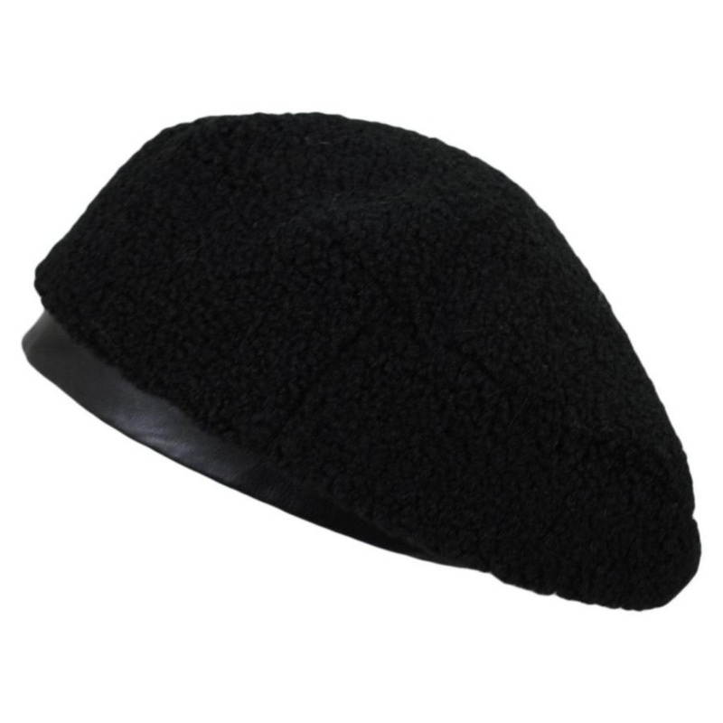 Plush Reversible Beret BLACK S/M