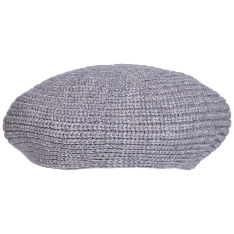 Rib Knit Beret GREY ONE SIZE FITS MOST