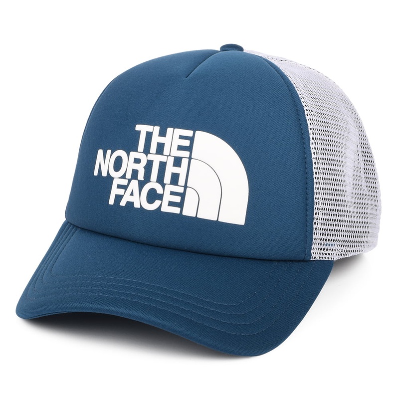 The North Face Hats TNF Logo Deep Fit Trucker Cap – Blue-White Adjustable