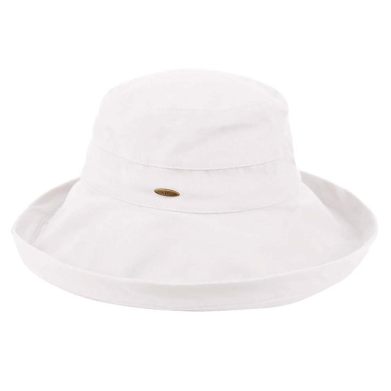 Up Turned Brim Cotton Sun Hat – Angela & Williams Hats Beige Large (59 cm) Twill Weave Cotton