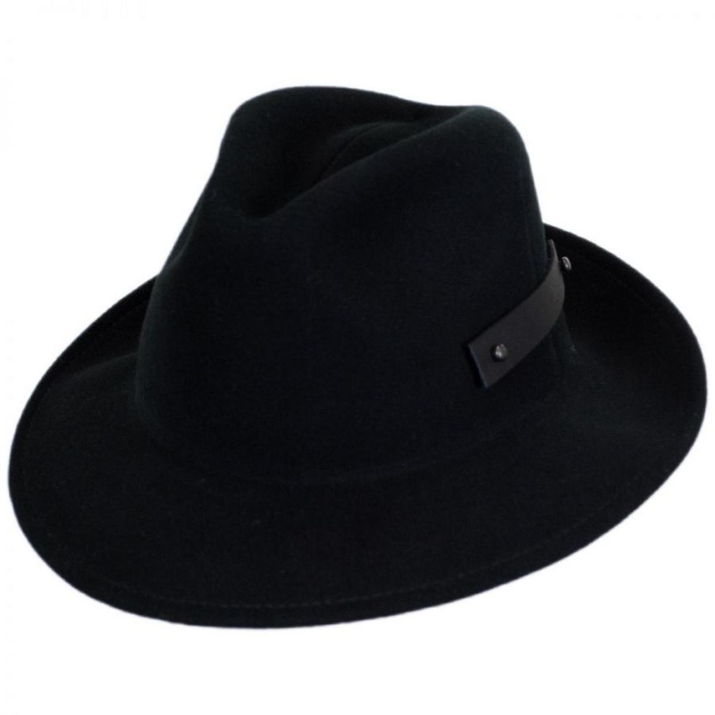 Boley Wool LiteFelt Roll Up Fedora Hat BLACK S