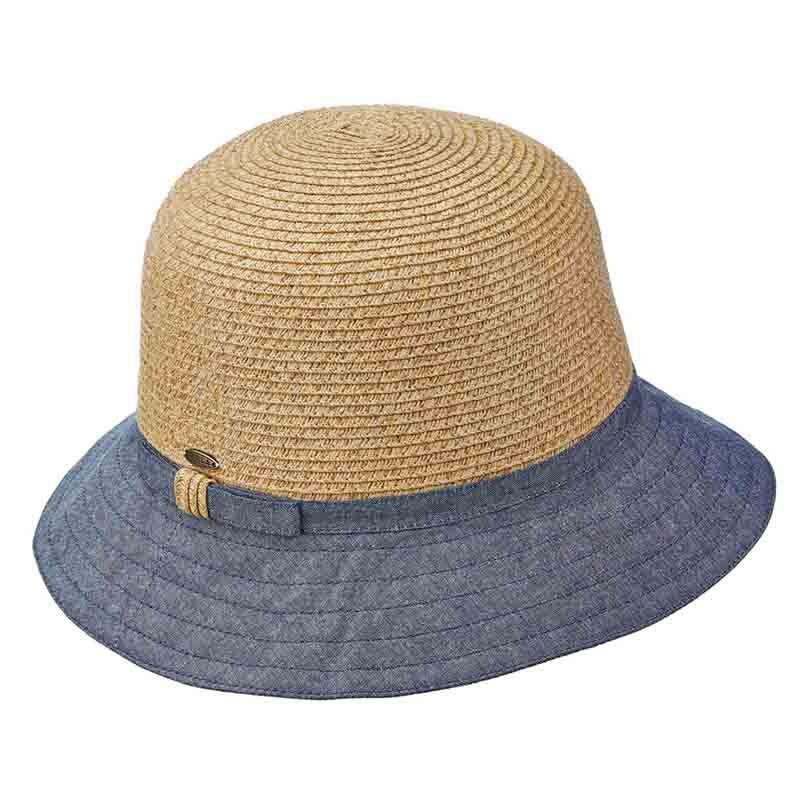 Cotton Brim Straw Bucket Hat – Scala Collection Hats Denim