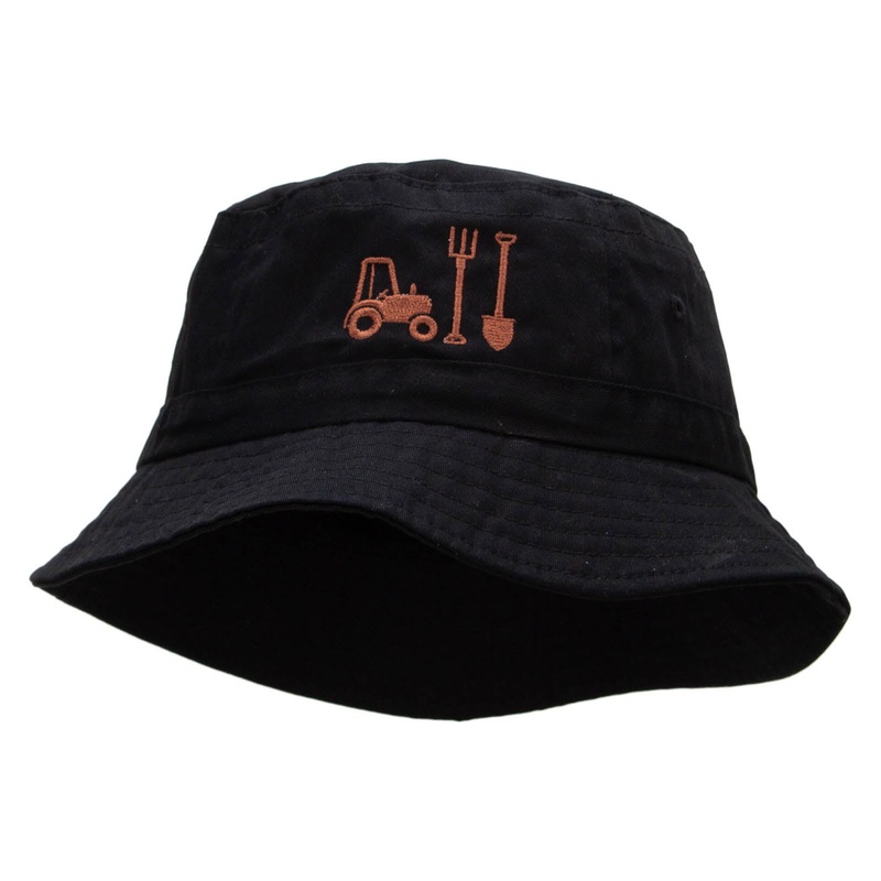 Farming Tool Embroidered Bucket Hat Black One Size