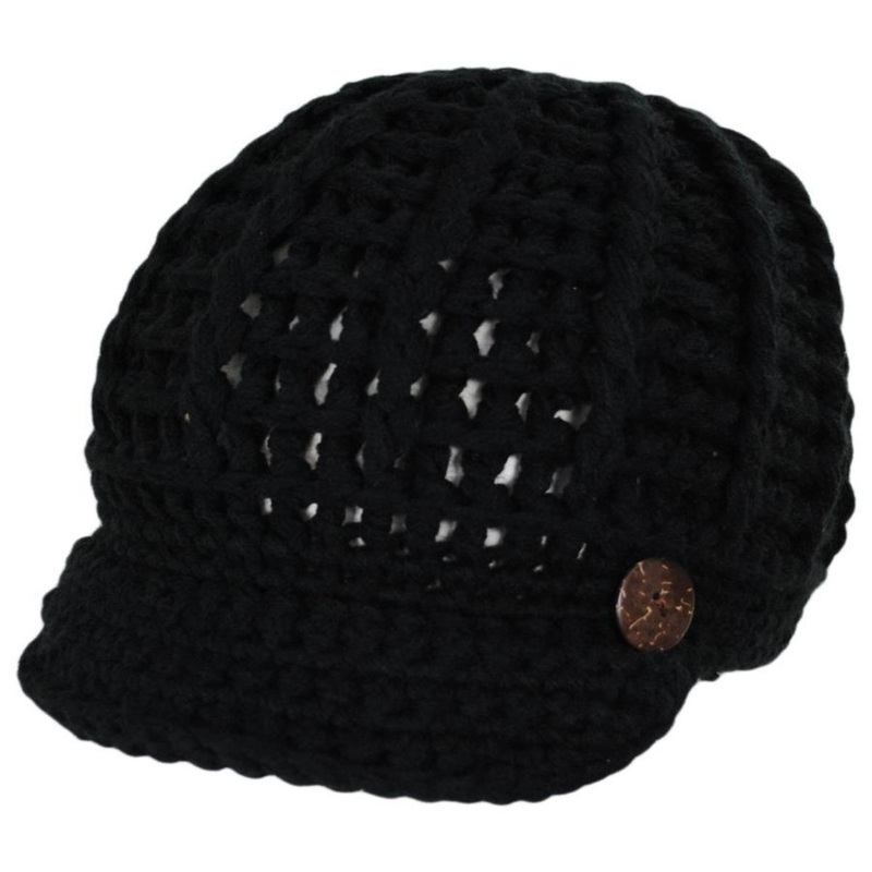 Letizia Chunky Knit Radar Cap BLACK ONE SIZE FITS MOST