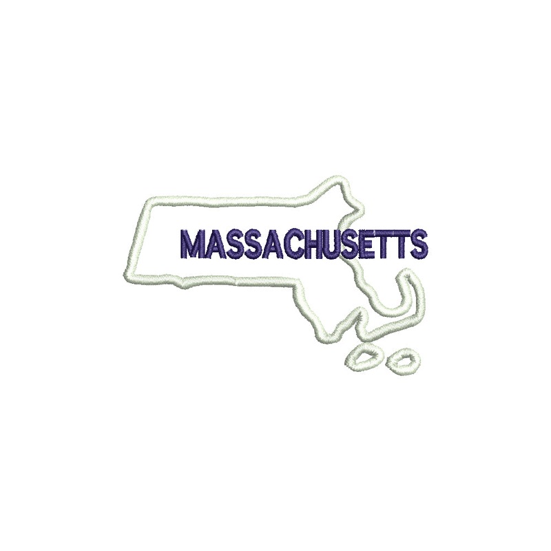 Massachusetts with Map Outline Default Title One Size