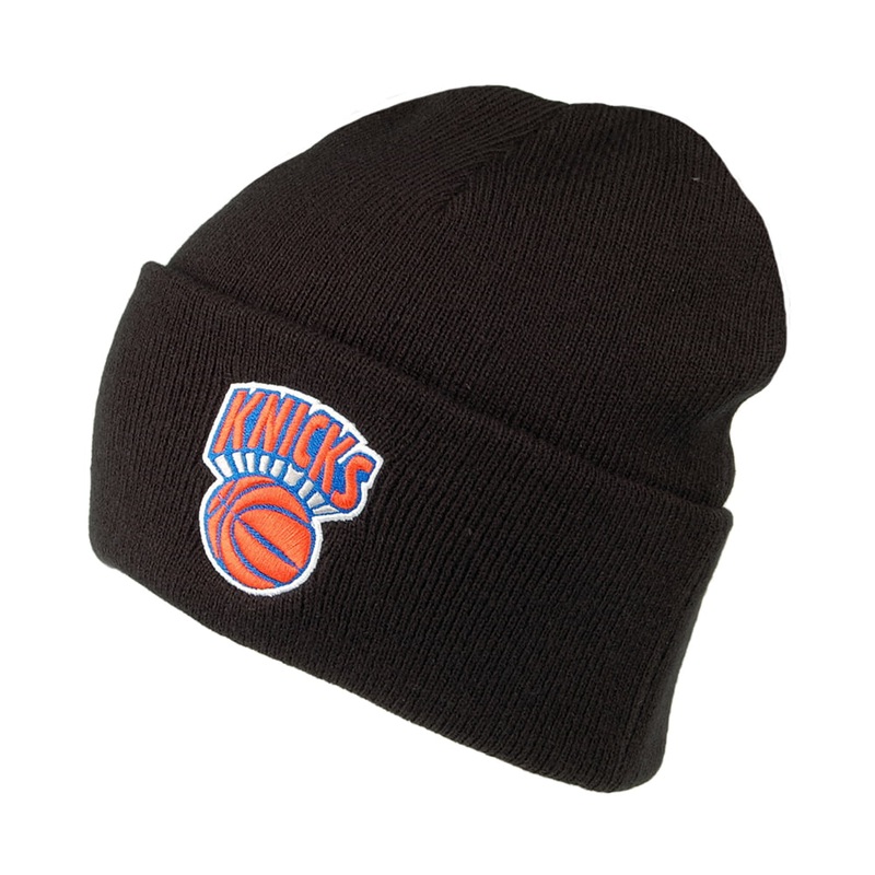 Mitchell & Ness New York Knicks Beanie Hat – NBA Team Logo Cuff Knit – Black 1-Size