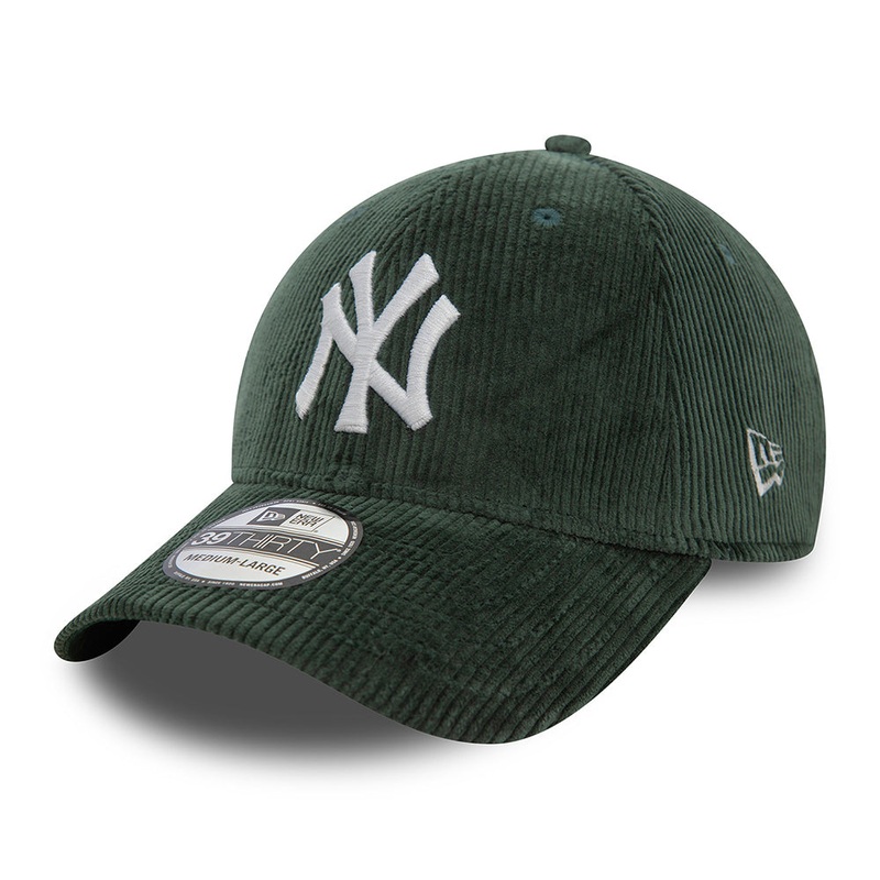 New Era 39THIRTY New York Yankees Baseball Cap – MLB Cord – Dark Green-White Small/Medium