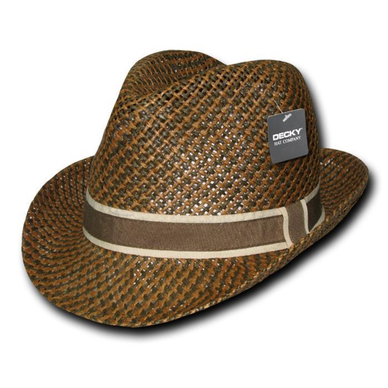 Paper Braid Woven Fedora Hat – 538 Brown S/M