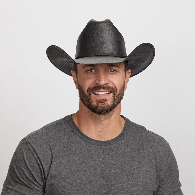 Pioneer | Mens Canvas Cotton Western Cowboy Hat Black S/M