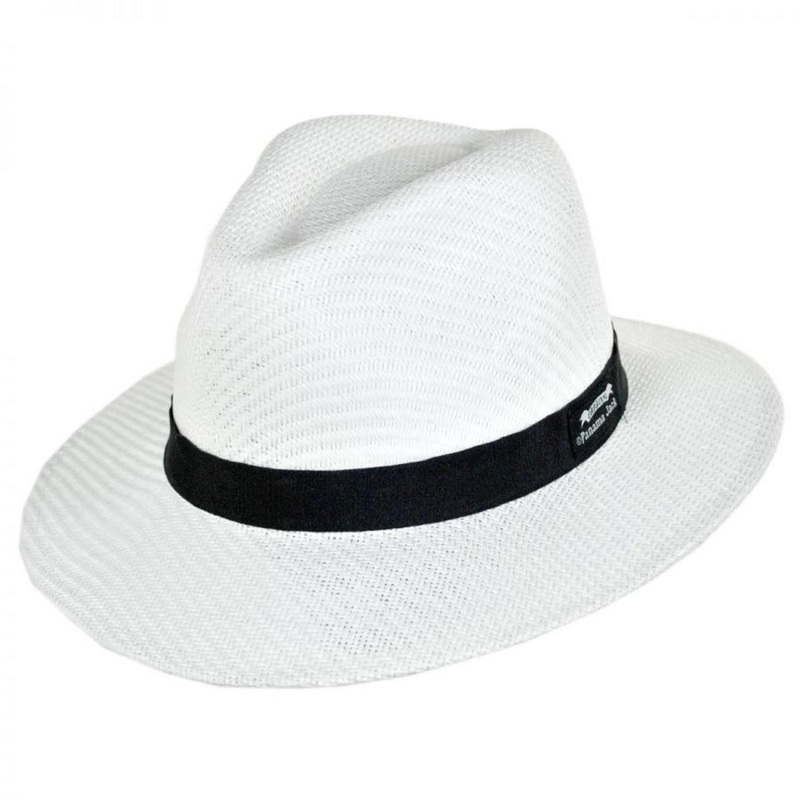 Ribbon Toyo Straw Safari Fedora Hat WHITE M