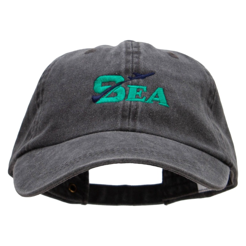 SEA Embroidered Pigment Dyed Wash Cap Black One Size