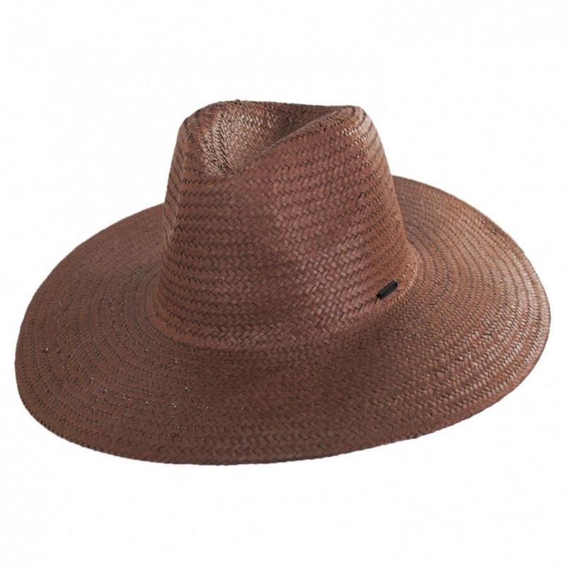 Seaside Toyo Straw Fedora Hat BROWN XS/S