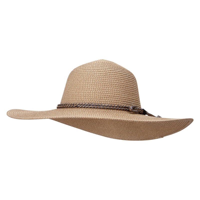 Women’s Paper Braid Oval Crown Hat Brown Mix One Size