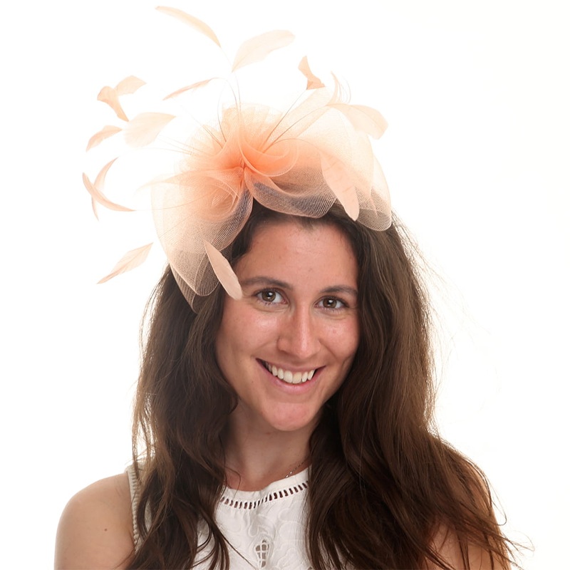 Jane Anne Designs Ferne Fascinator – Peach 1-Size