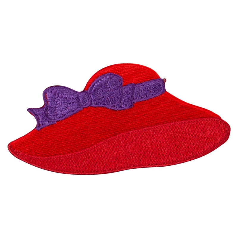 Lady Red Hat Iron on Patch Default Title One Size