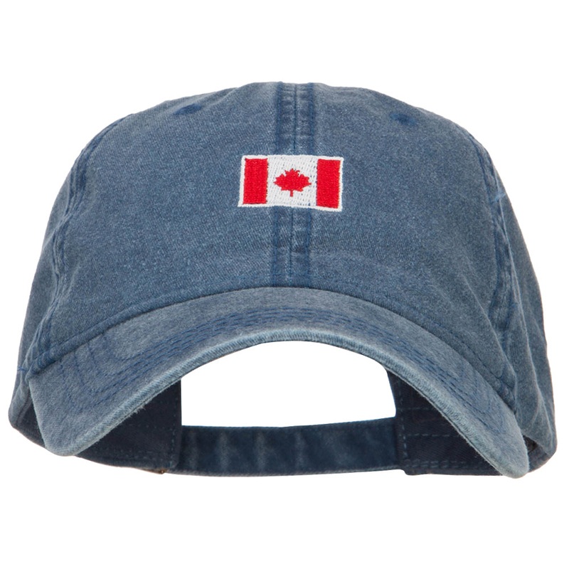 Mini Canada Flag Embroidered Washed Cap Navy One Size