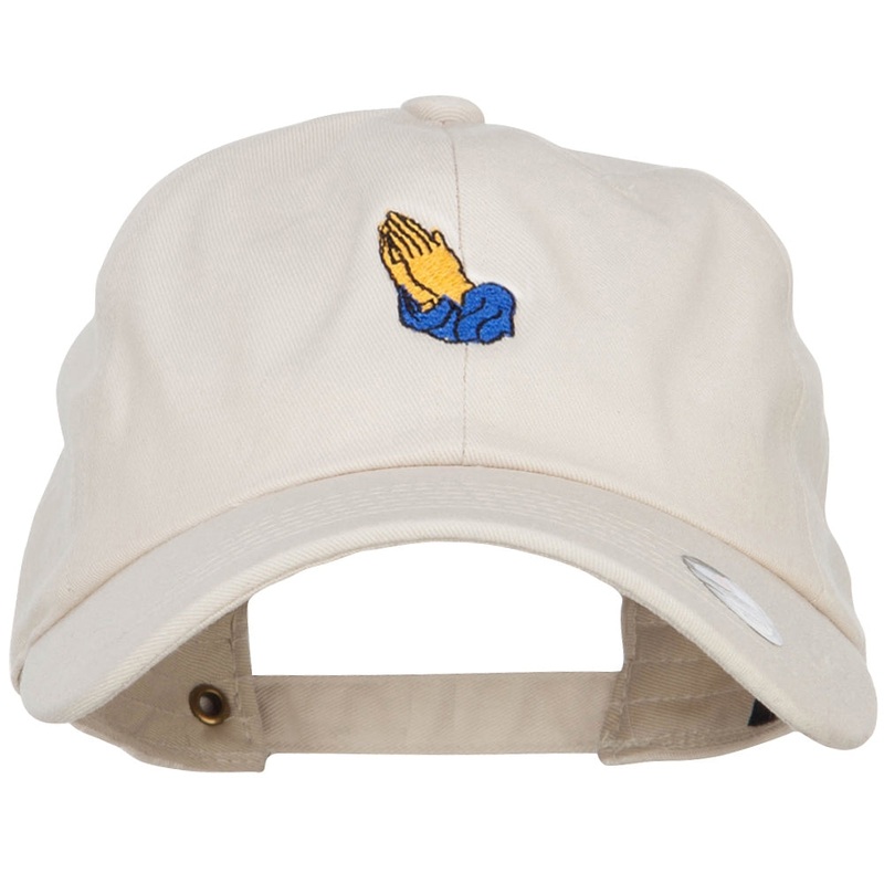 Mini Praying Hands Embroidered Unstructured Cap Beige One Size