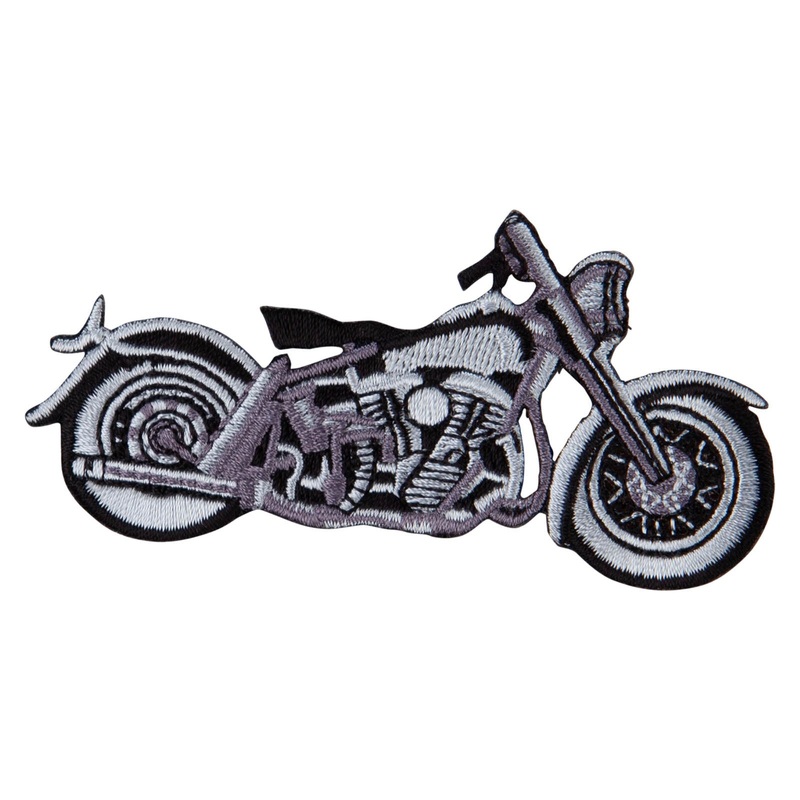 Motorcycle Biker Embroidered Patch Black Grey One Size