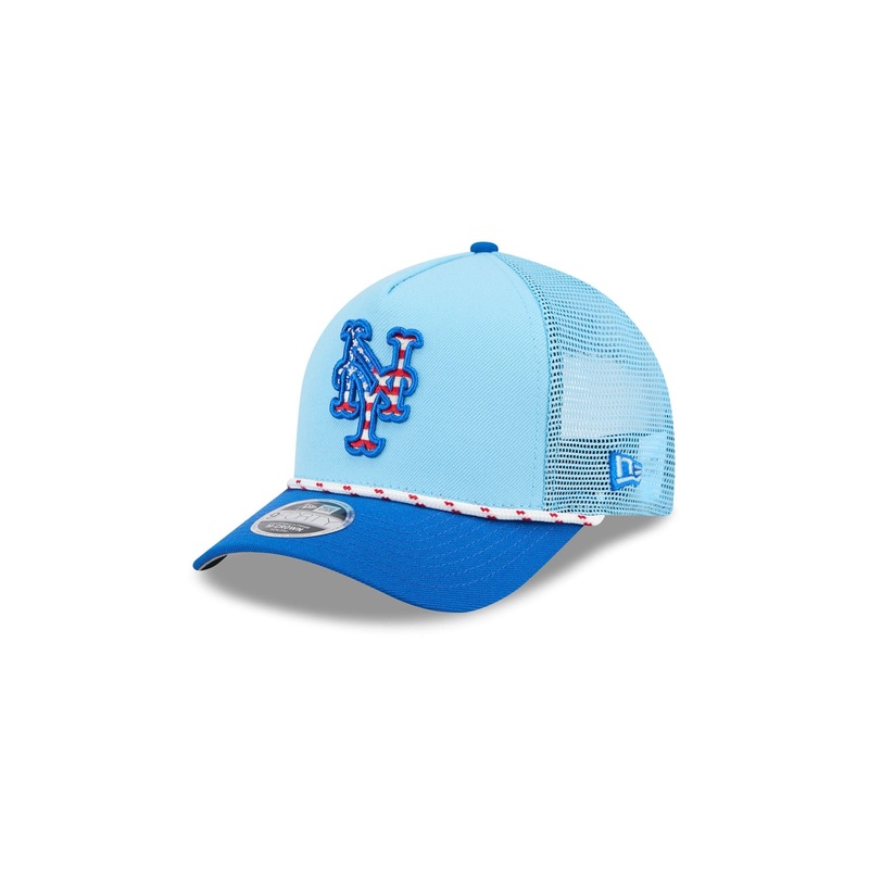 New York Mets Independence Day 2025 Kids 9FORTY M-Crown A-Frame Trucker Hat Youth