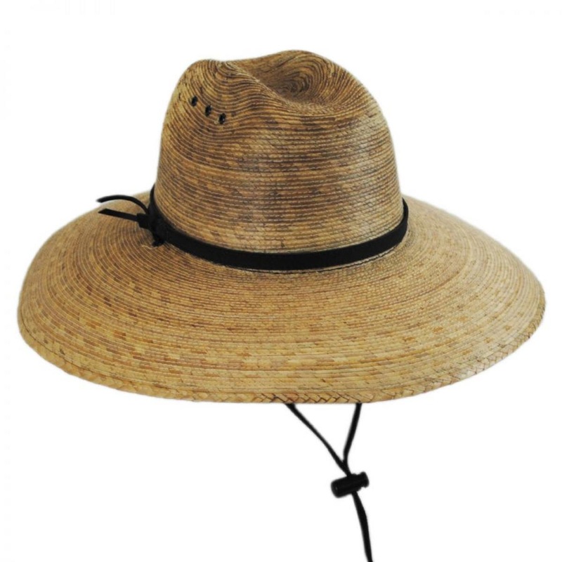 Palm Leaf Straw Lifeguard Hat DARK NATURAL M